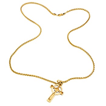 9ct gold 17.4g 22 inch Cross Pendant with chain